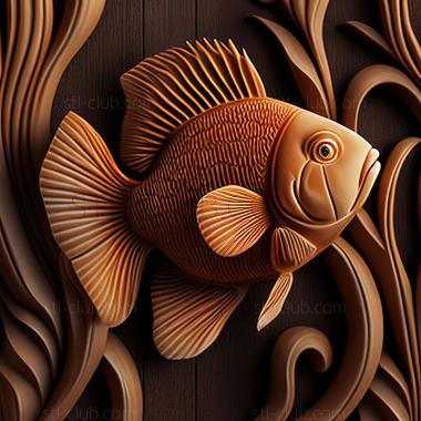 3D модель St Amphiprion bicinctus рыбы (STL)